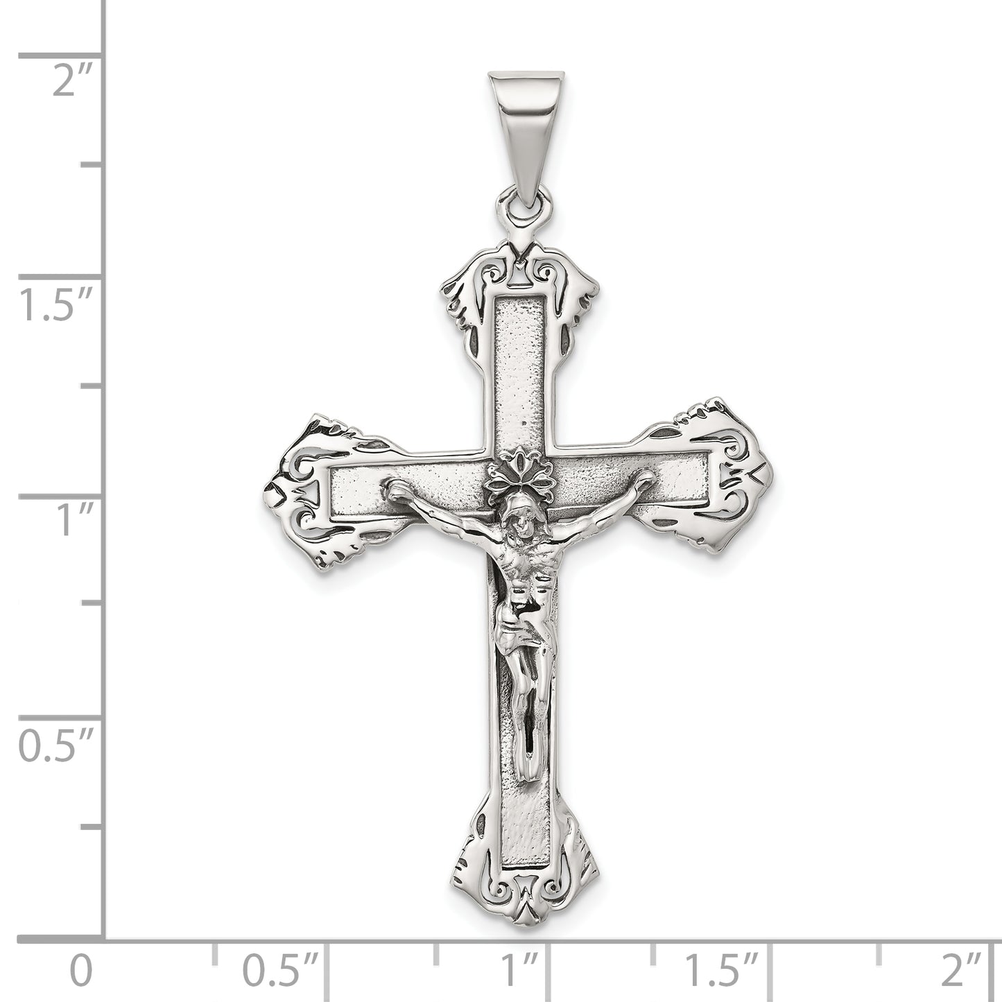 Sterling Silver Antiqued Crucifix Pendant