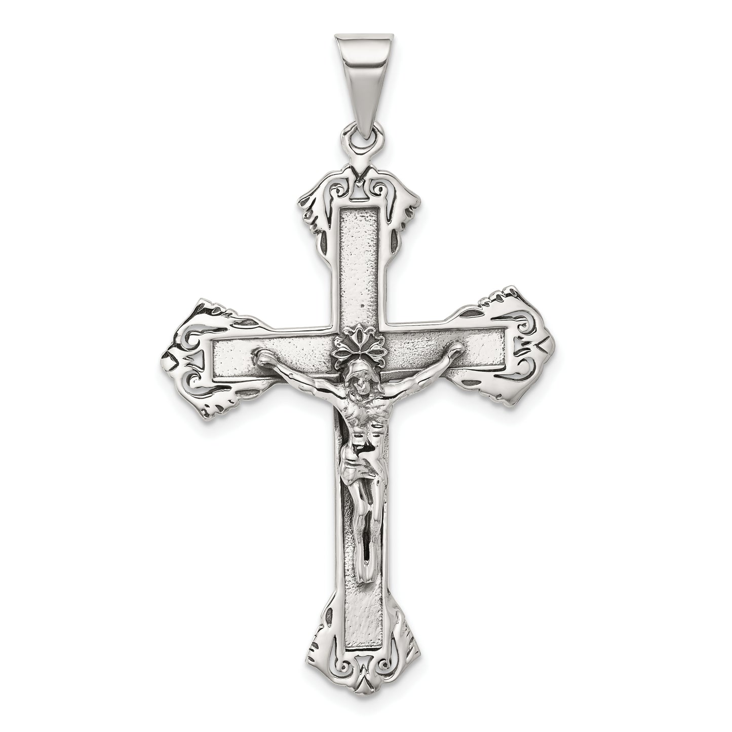 Sterling Silver Antiqued Crucifix Pendant