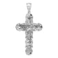 Sterling Silver Polished Antiqued & Textured Large Heart Crucifix Pendant