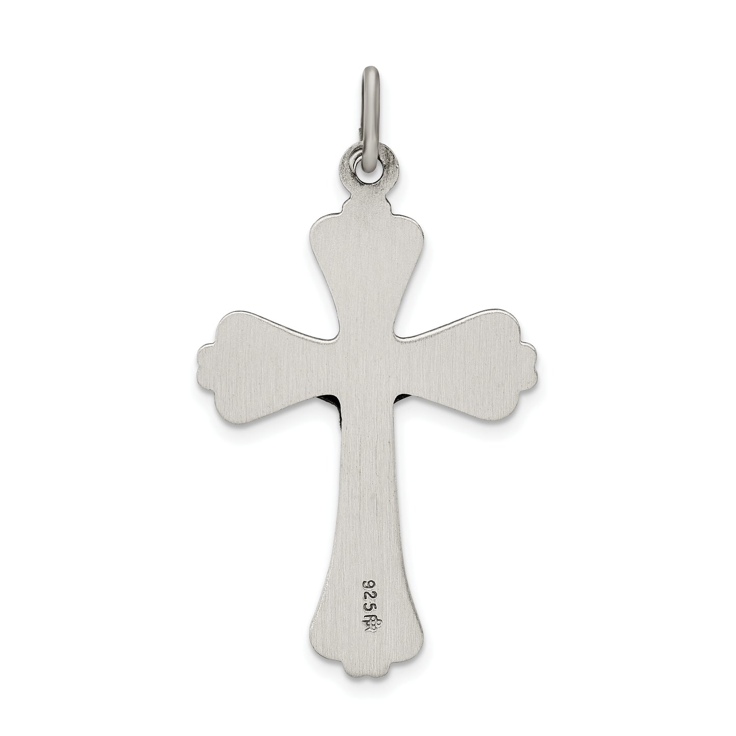 Sterling Silver Antiqued And Brushed Inri Crucifix Pendant