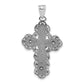 Sterling Silver Polished & Antiqued Filigree Crucifix Pendant