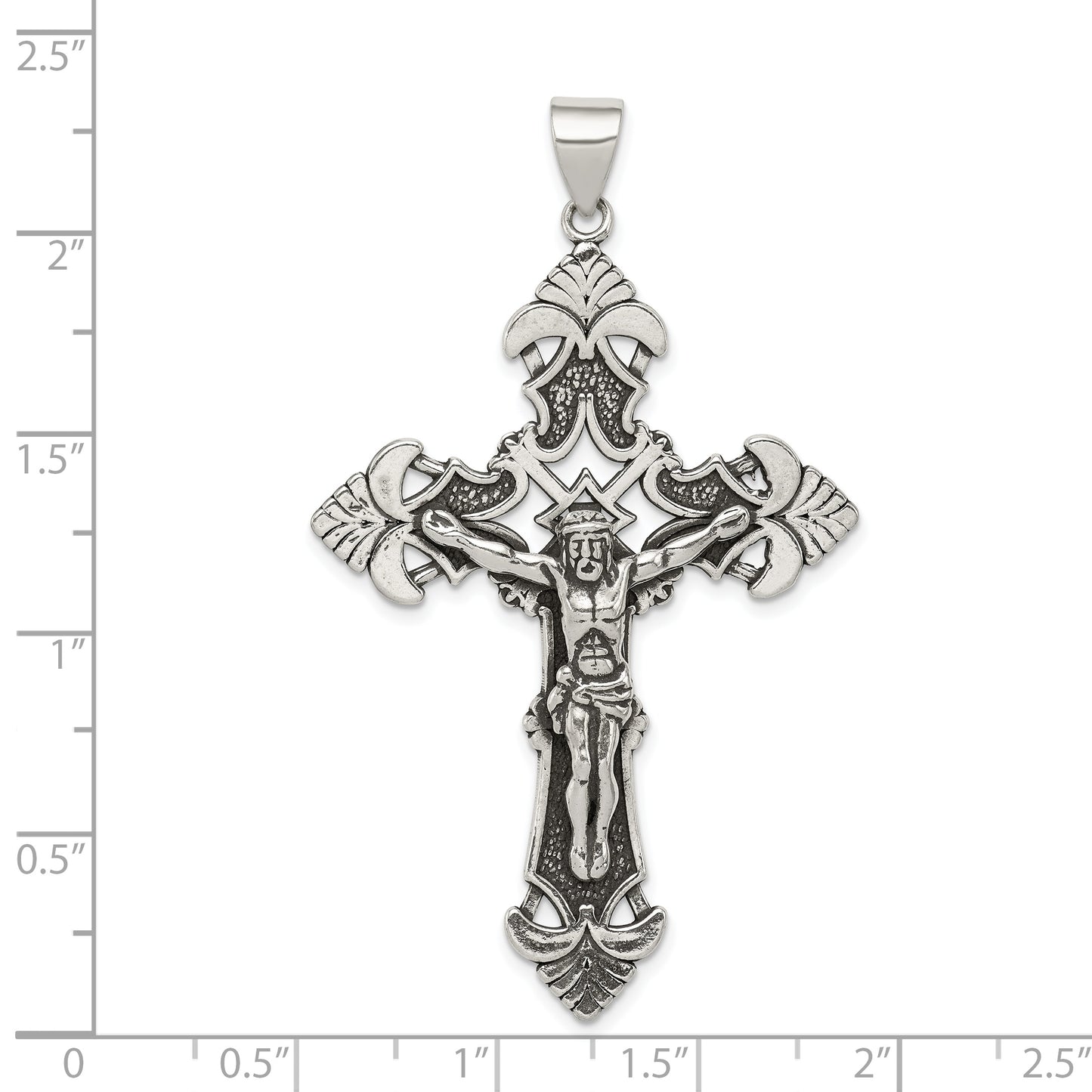 Sterling Silver Antiqued Crucifix Pendant