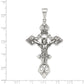 Sterling Silver Antiqued Large Inri Crucifix Pendant