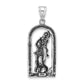 Sterling Silver Polished & Antiqued St. Lazarus Pendant