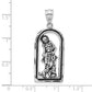 Sterling Silver Polished & Antiqued St. Lazarus Pendant