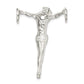 Sterling Silver Polished Jesus Cross Chain Slide Pendant