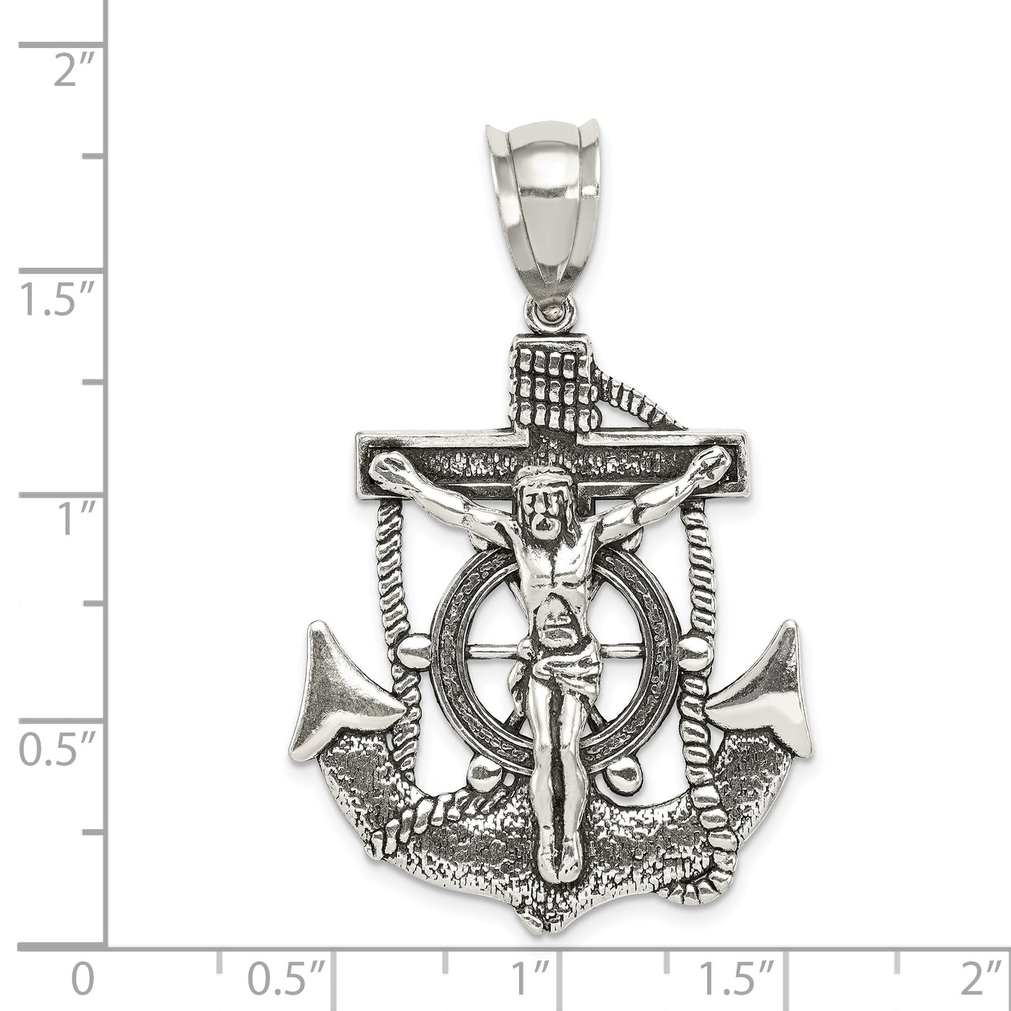 Sterling Silver Antiqued Crucifix Pendant