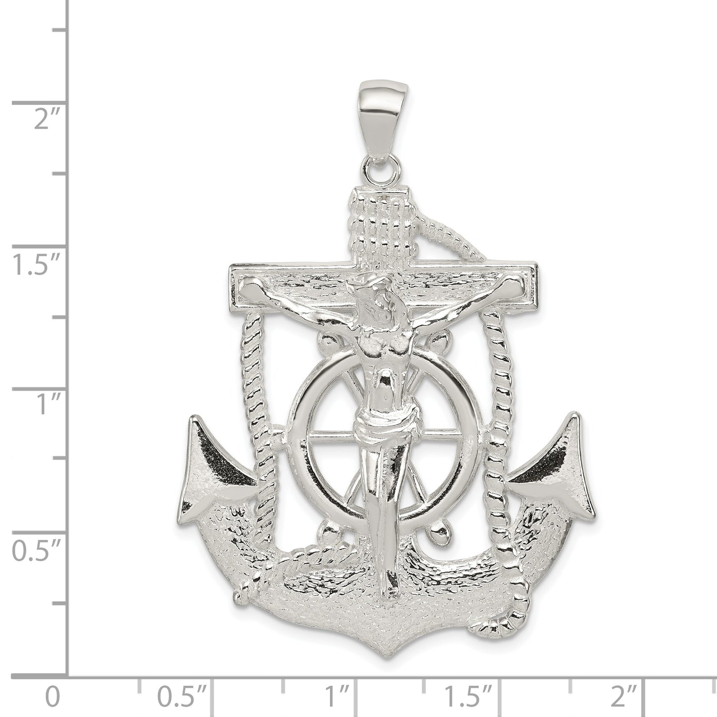 Sterling Silver Polished Mariner Cross Pendant