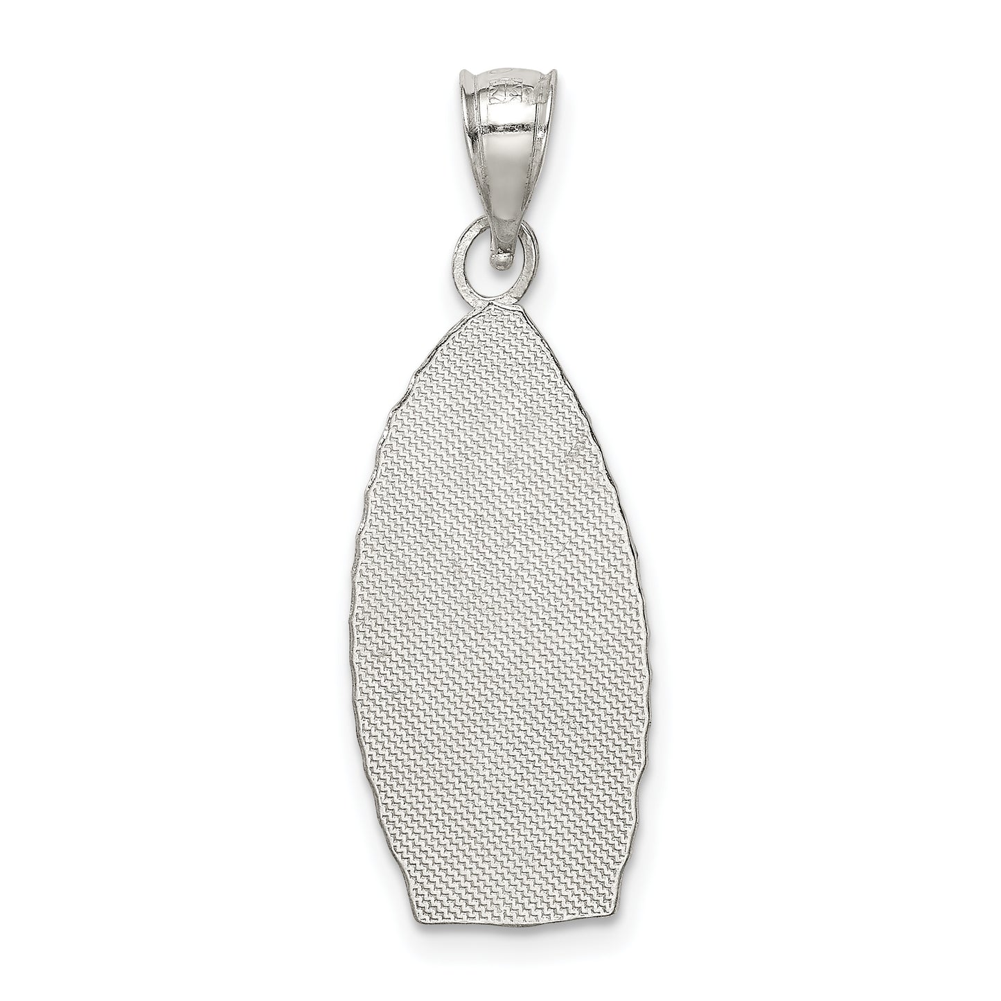 Sterling Silver Polished Religious Teardrop Pendant