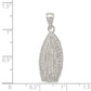 Sterling Silver Polished Religious Teardrop Pendant