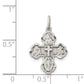 Sterling Silver Antiqued Mini 4-Way Medal Cross Pendant