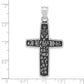 Sterling Silver Polished & Antiqued Jesus Cross Pendant