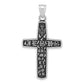 Sterling Silver Polished & Antiqued Jesus Cross Pendant