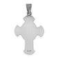 Sterling Silver Antiqued Textured & Satin Religious Cross Pendant