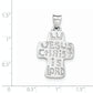 Sterling Silver Textured, Brushed And Polished Religious Cross Pendant