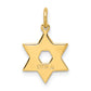 Sterling Silver Gold-Tone Engraved Small Jewish Star Pendant