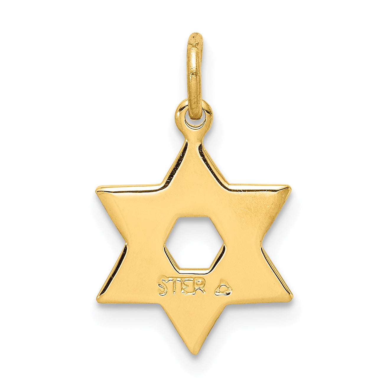 Sterling Silver Gold-Tone Engraved Small Jewish Star Pendant