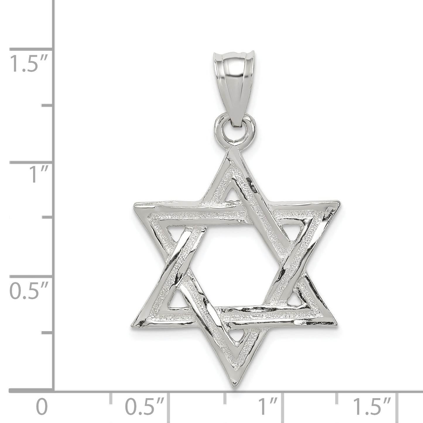 Sterling Silver Polished Star Of David Pendant