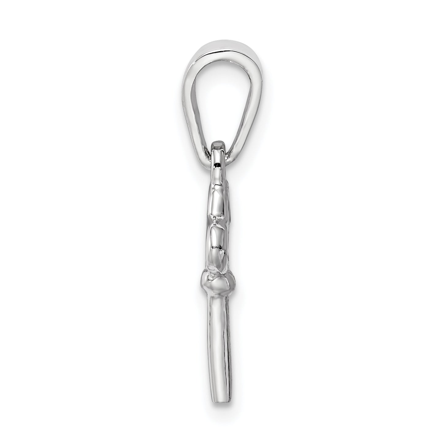 Sterling Silver Rhodium-Plated Children'S Key Pendant