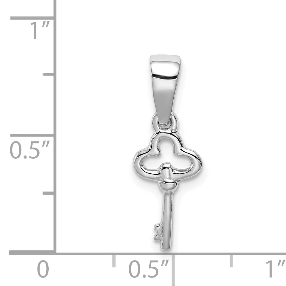 Sterling Silver Rhodium-Plated Children'S Key Pendant