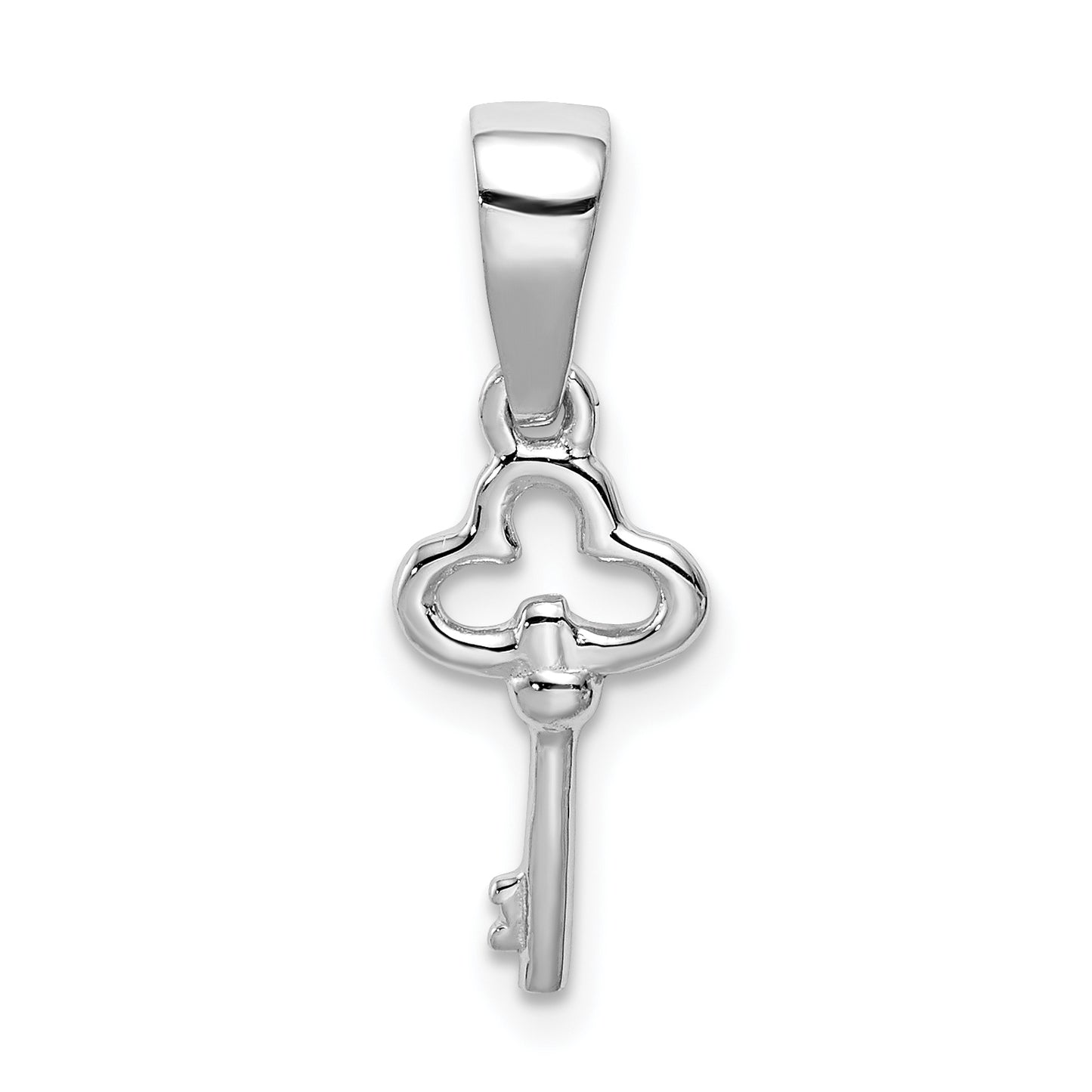 Sterling Silver Rhodium-Plated Children'S Key Pendant