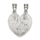 Sterling Silver Antiqued Best Friends Break Apart Heart Pendant