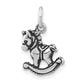 Sterling Silver 3-D Polished & Antiqued Rocking Horse Pendant