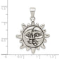 Sterling Silver Antiqued Sun & Half Moon Face Pendant