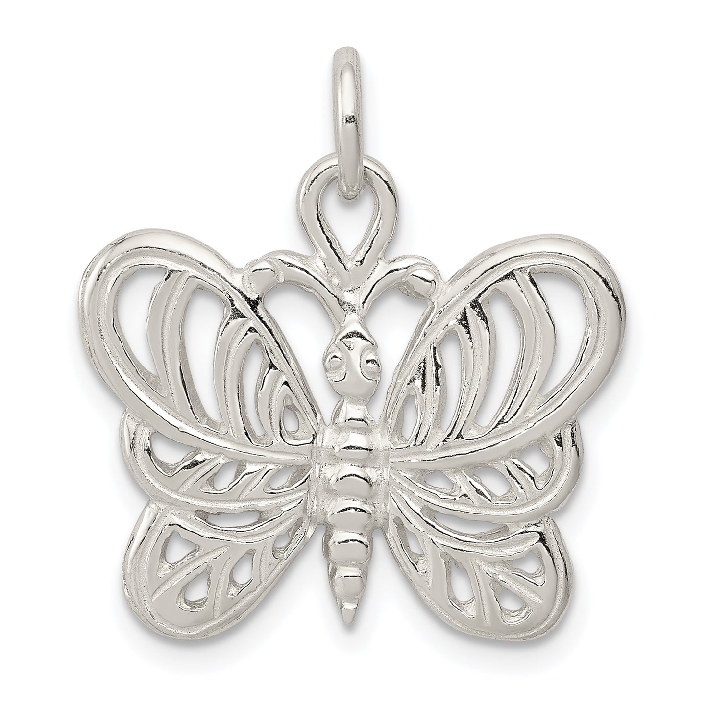 Sterling Silver Polished Butterfly Pendant