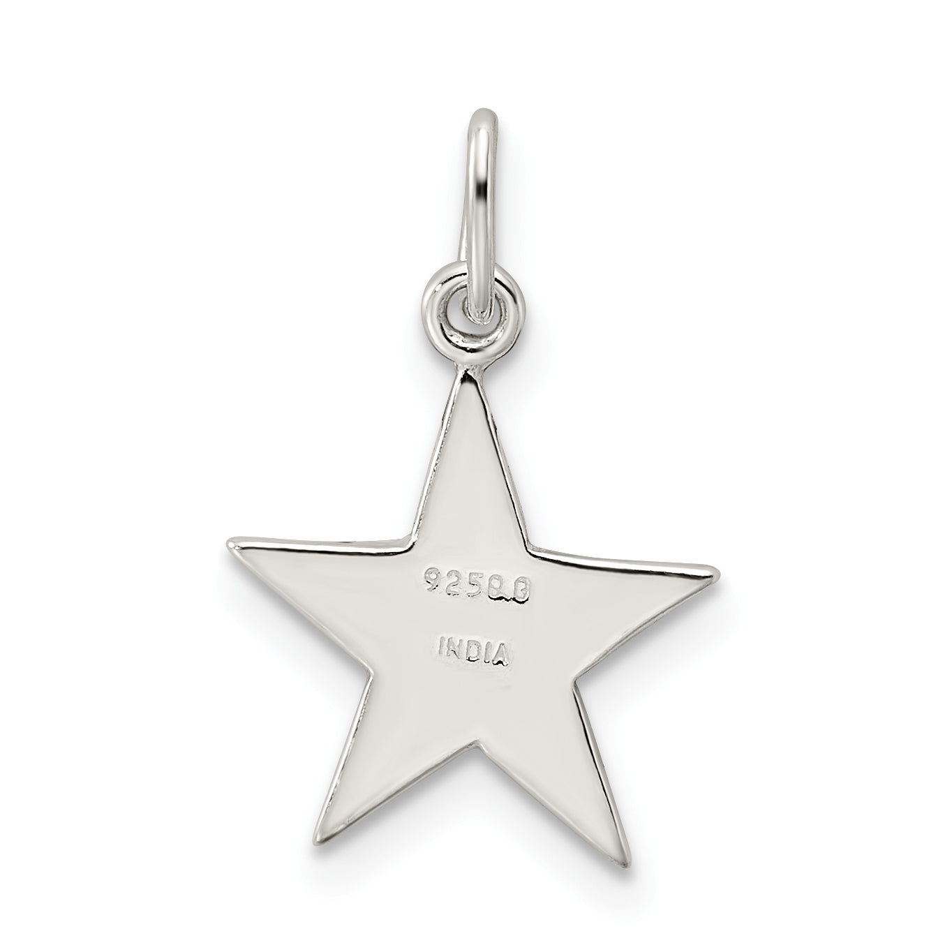 Sterling Silver Polished Enamel American Flag Star Pendant