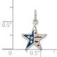 Sterling Silver Polished Enamel American Flag Star Pendant