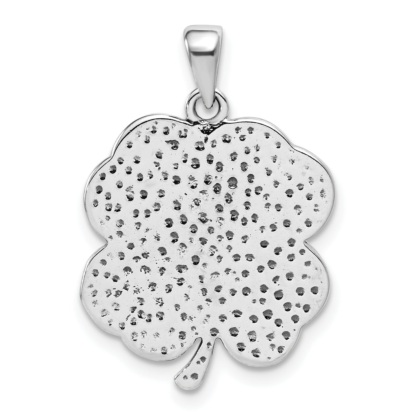 Sterling Silver Antiqued Good Luck Icon Clover Pendant