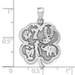 Sterling Silver Antiqued Good Luck Icon Clover Pendant