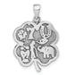 Sterling Silver Antiqued Good Luck Icon Clover Pendant