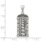 Sterling Silver Antiqued Stacked Elephants Engraved Pendant