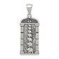 Sterling Silver Antiqued Stacked Elephants Engraved Pendant