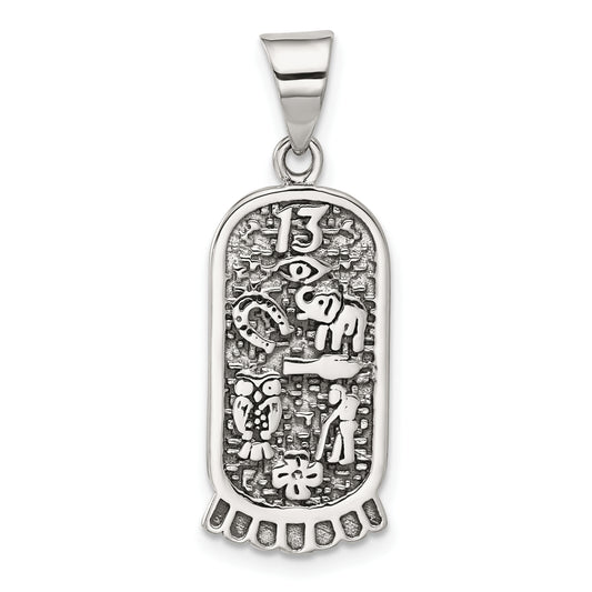 Sterling Silver Antiqued Good Luck Icon Pendant