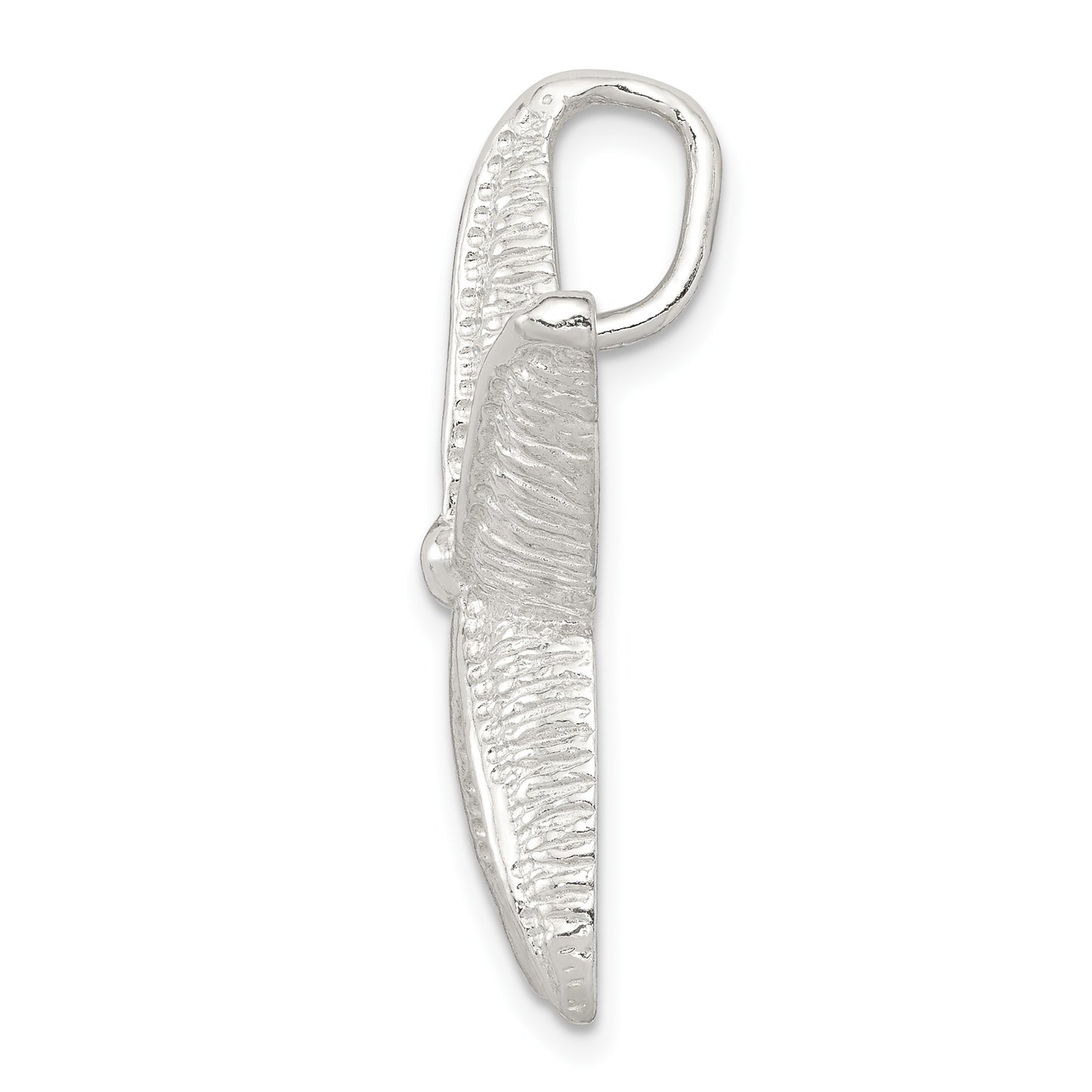 Sterling Silver Polished & Textured Starfish Chain Slide Pendant