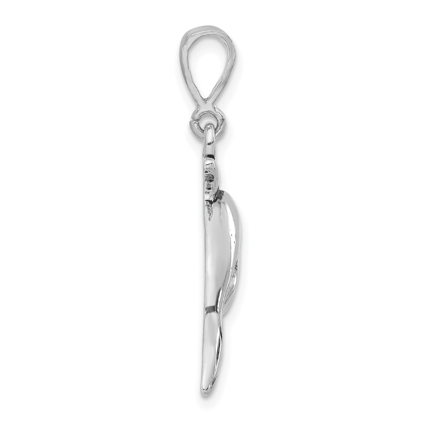 Sterling Silver Polished & Antiqued Whale Pendant