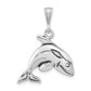 Sterling Silver Polished & Antiqued Whale Pendant