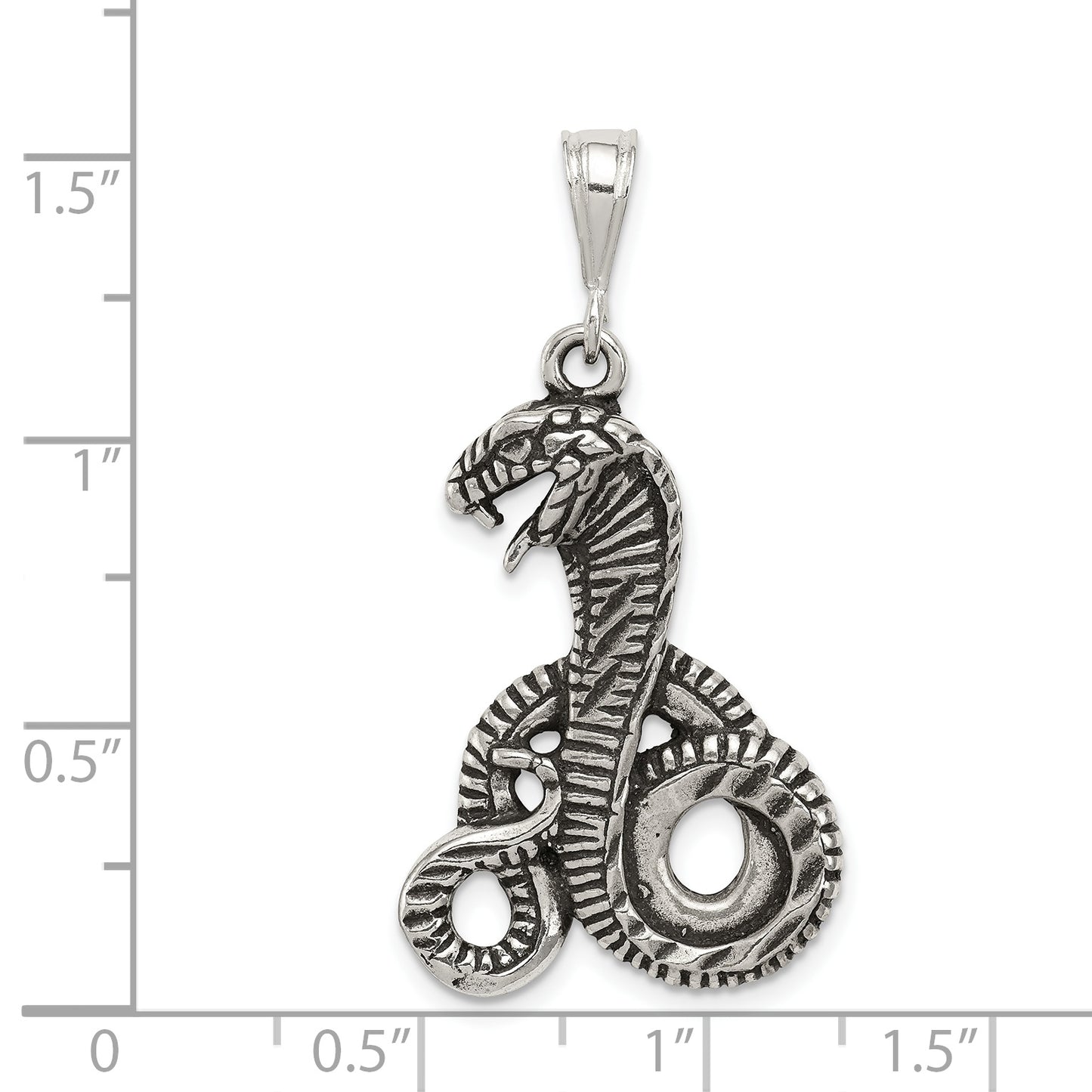 Sterling Silver Antiqued Snake Pendant