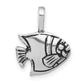 Sterling Silver Antiqued & Textured Fish Chain Slide Pendant