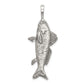 Sterling Silver Antiqued & Textured Fish Pendant