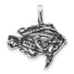 Sterling Silver Antiqued & Textured Fish Pendant