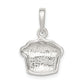 Sterling Silver Polished Enamel Cupcake Child Pendant