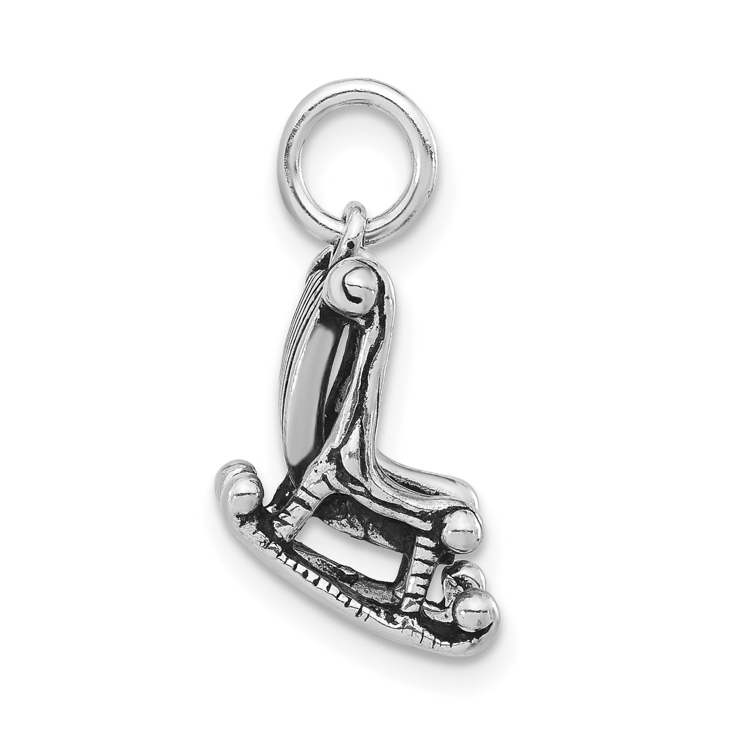 Sterling Silver 3-D Antiqued Rocking Chair Pendant