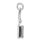 Sterling Silver 3-D Polished & Antiqued Hair Brush Pendant