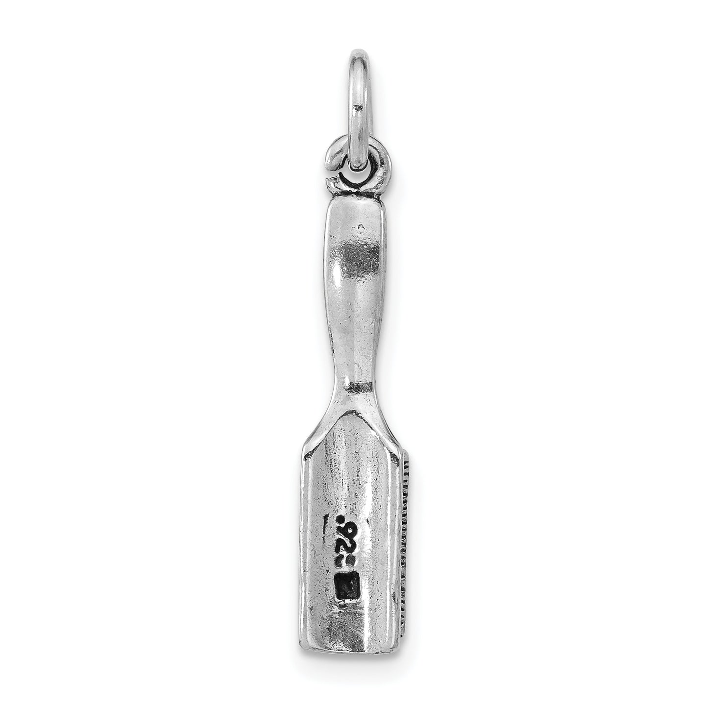 Sterling Silver 3-D Polished & Antiqued Hair Brush Pendant