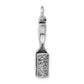 Sterling Silver 3-D Polished & Antiqued Hair Brush Pendant