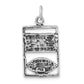 Sterling Silver Polished & Antiqued Football Rectangle Pendant